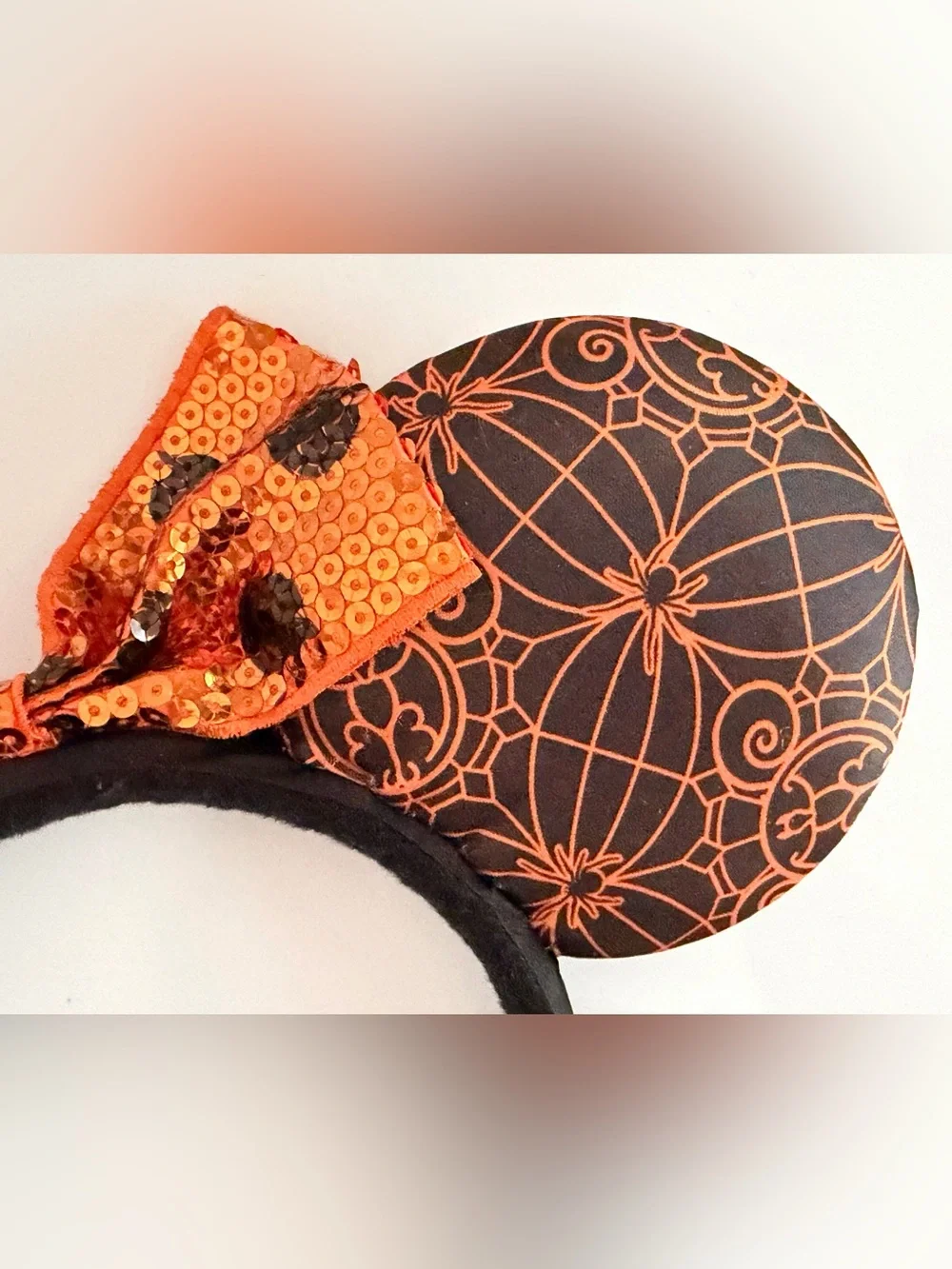 Disney Parks Minnie Mouse Orange & Black Halloween Ears from 2016